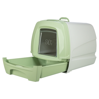 TRIXIE Kattenbak Easydraw Uitschuifbare lade - Actief koolstoffilter - Grijsgroen - 46x57x48 cm