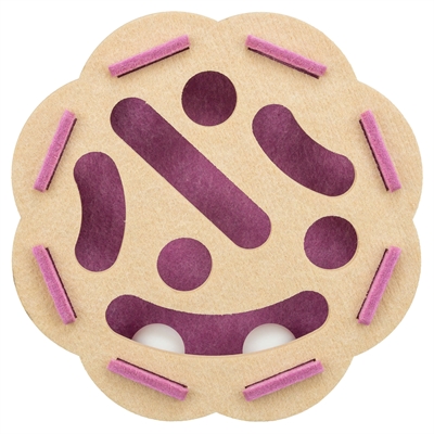 TRIXIE Kattenspeelgoed Hole'n'Roll Bloem Vilt | Interactief met rollende balletjes - Roze/Beige - 30x30x7,5 cm