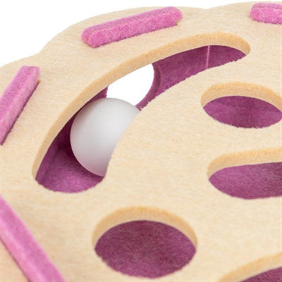 TRIXIE Kattenspeelgoed Hole'n'Roll Bloem Vilt | Interactief met rollende balletjes - Roze/Beige - 30x30x7,5 cm