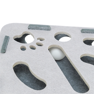 TRIXIE Kattenspeelbox HOLE'N'ROLL BOX VILT - met bewegende balletjes, uitneembaar - Grijs - 30x30x7,5 cm