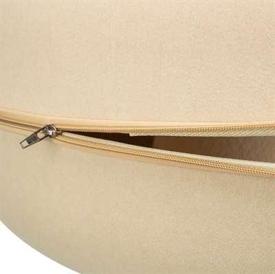 TRIXIE Speeldonut Vilt - Donutvormige speeltunnel met ligplek & rits voor opbergen - Beige - 60x60 cm