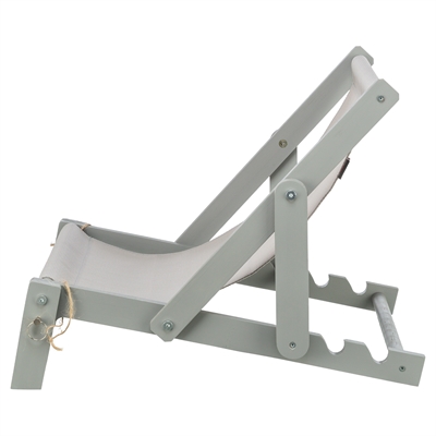 TRIXIE Strandstoel Hout - Verstelbare rugleuning, inklapbaar, gelakt FSC-hout - Grijs - 51x33x37 cm