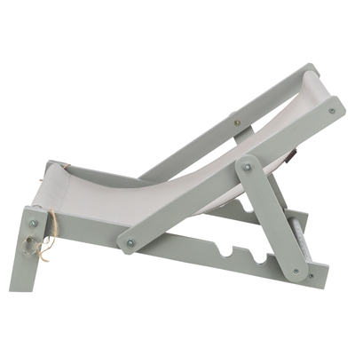 TRIXIE Strandstoel Hout - Verstelbare rugleuning, inklapbaar, gelakt FSC-hout - Grijs - 51x33x37 cm