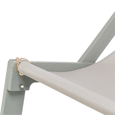 TRIXIE Strandstoel Hout - Verstelbare rugleuning, inklapbaar, gelakt FSC-hout - Grijs - 51x33x37 cm