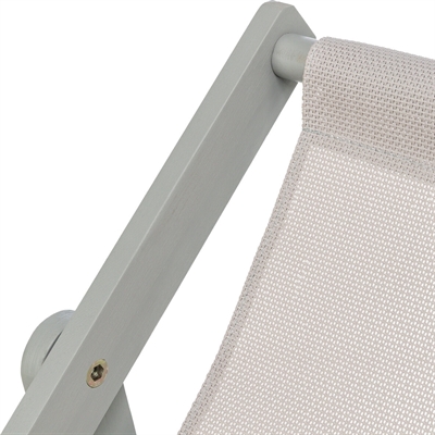 TRIXIE Strandstoel Hout - Verstelbare rugleuning, inklapbaar, gelakt FSC-hout - Grijs - 51x33x37 cm