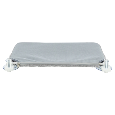 TRIXIE Kattenhangmat voor raam - Zuignappen tot 12 kg | Omkeerbare pluche/mesh - Wit/Grijs - 58x34 cm