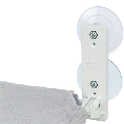 TRIXIE Kattenhangmat voor raam - Zuignappen tot 12 kg | Omkeerbare pluche/mesh - Wit/Grijs - 58x34 cm