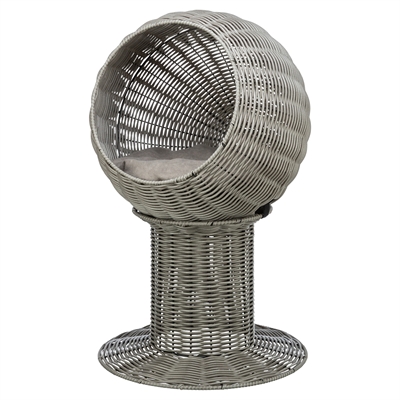 TRIXIE Kattenmand Amalia Polyrattan, omkeerbaar kussen - Grijs - 42x42x70 cm