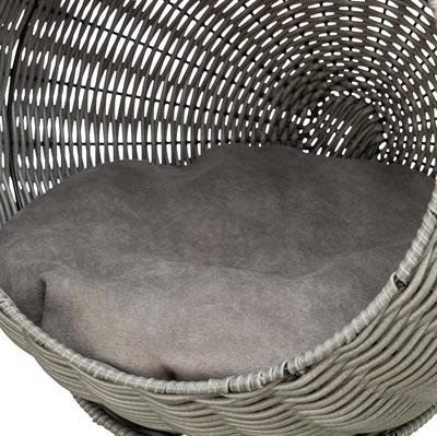 TRIXIE Kattenmand Amalia Polyrattan, omkeerbaar kussen - Grijs - 42x42x70 cm