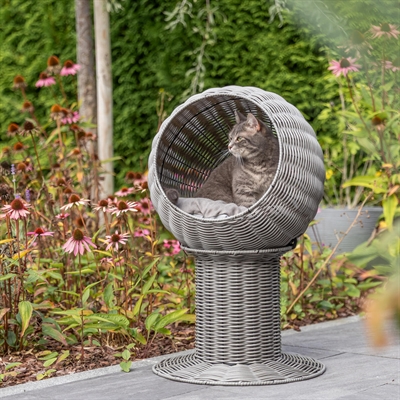 TRIXIE Kattenmand Amalia Polyrattan, omkeerbaar kussen - Grijs - 42x42x70 cm