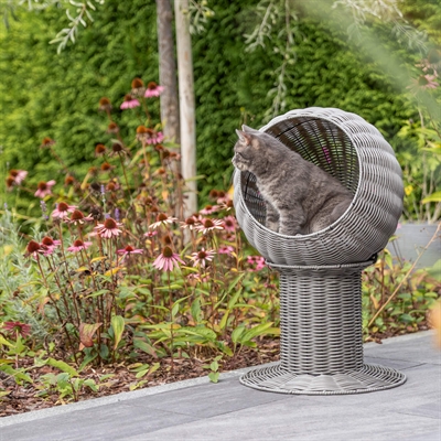 TRIXIE Kattenmand Amalia Polyrattan, omkeerbaar kussen - Grijs - 42x42x70 cm