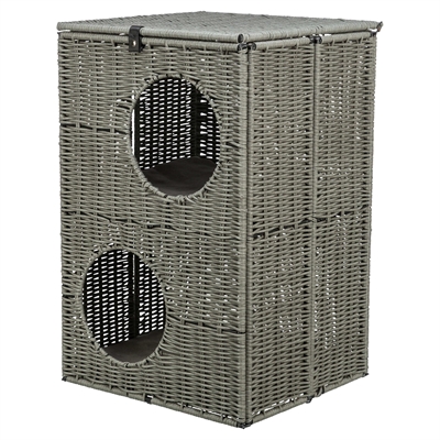 TRIXIE Kattenmand Amalia 2-verdiepingen, omkeerbare kussens, inklapbaar - Grijs - 37x35x57 cm