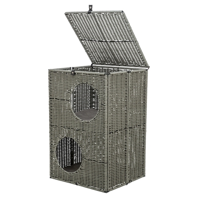 TRIXIE Kattenmand Amalia 2-verdiepingen, omkeerbare kussens, inklapbaar - Grijs - 37x35x57 cm