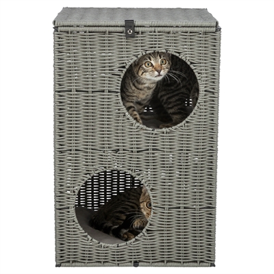 TRIXIE Kattenmand Amalia 2-verdiepingen, omkeerbare kussens, inklapbaar - Grijs - 37x35x57 cm