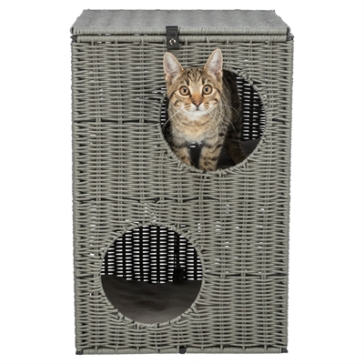 TRIXIE Kattenmand Amalia 2-verdiepingen, omkeerbare kussens, inklapbaar - Grijs - 37x35x57 cm