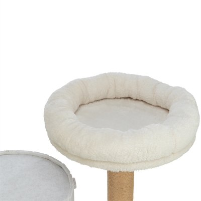 TRIXIE Krabpaal Filia - compact met schuilplaats & zachte ligplekken, wasbaar kussen - crème - 58x37x52 cm