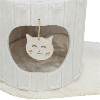 TRIXIE Krabpaal Filia - compact met schuilplaats & zachte ligplekken, wasbaar kussen - crème - 58x37x52 cm