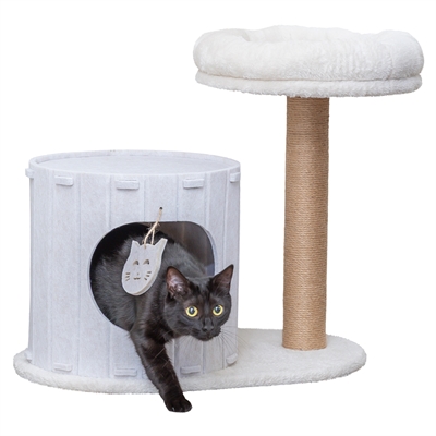 TRIXIE Krabpaal Filia - compact met schuilplaats & zachte ligplekken, wasbaar kussen - crème - 58x37x52 cm