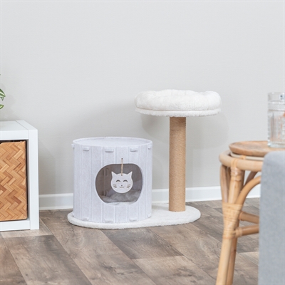 TRIXIE Krabpaal Filia - compact met schuilplaats & zachte ligplekken, wasbaar kussen - crème - 58x37x52 cm