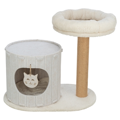TRIXIE Krabpaal Filia - compact met schuilplaats & zachte ligplekken, wasbaar kussen - crème - 58x37x52 cm