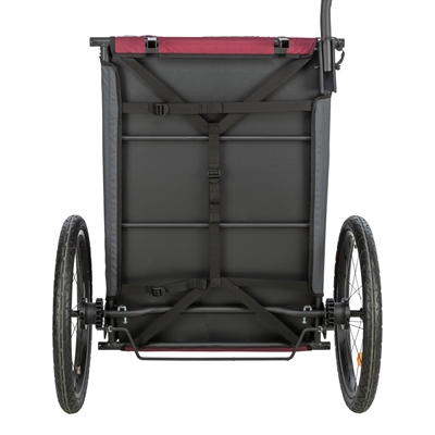 TRIXIE Hondenfietskar 61/125x56x64 cm Ventilatie & zicht | Stevige wielen, opvallende vlag - Grijs/rood - Max 15 kg