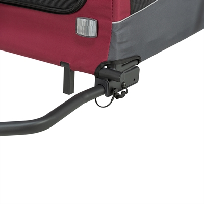 TRIXIE Hondenfietskar 61/125x56x64 cm Ventilatie & zicht | Stevige wielen, opvallende vlag - Grijs/rood - Max 15 kg