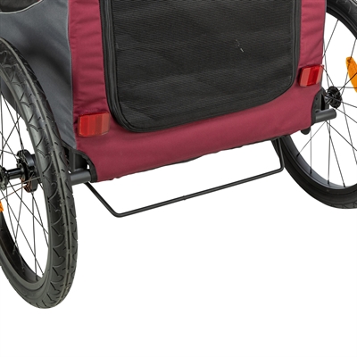 TRIXIE Hondenfietskar 61/125x56x64 cm Ventilatie & zicht | Stevige wielen, opvallende vlag - Grijs/rood - Max 15 kg
