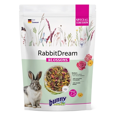BUNNY NATURE Konijnenvoer Konijnendroom Special Edition Blossoms Vezelrijk voor spijsvertering en gebit | met goudsbloem & rozenblaadjes - 1,5 kg