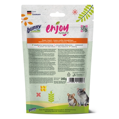 BUNNY NATURE Snack voor konijnen & knaagdieren Enjoynature Power-Snack Natuurlijk, energierijk met meelwormen - 140 g