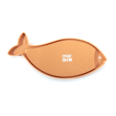 MARTIN Likmat Vis Antislip siliconen | Stimuleert rustig likken - Geel - 28,5x14x1 cm