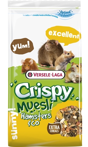 VERSELE-LAGA Hamstervoer Crispy Muesli volledig diervoeder, extra vitamine E & zaden - 1 kg