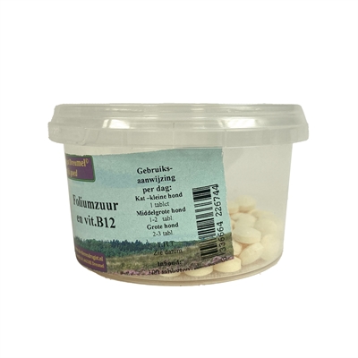 Dierendrogist Foliumzuur Vitamine B12 100 TBL – Voedingssupplement