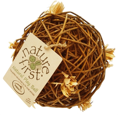 NATURE FIRST Wilgenbal Happy Pet 100% natuurlijk knaagspeelgoed - Helpt tanden slijten - 17 cm