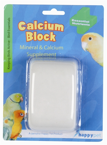HAPPY PET Calciumblok 9×6×3,5 cm – Aanvullend pikblok voor vogels