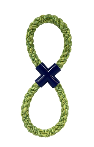 HAPPY PET Hondenspeelgoed Flossin Fun 8-vormig Tandverzorgend touw - Verrassingskleur - L 37x15x2,5 cm