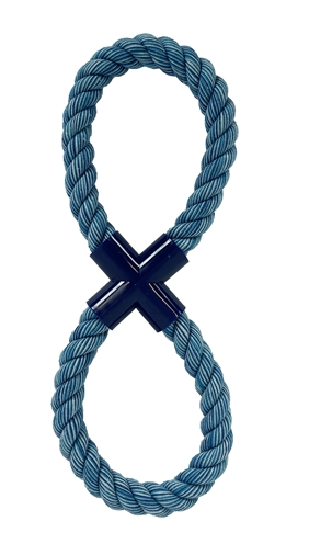 HAPPY PET Hondenspeelgoed Flossin Fun 8-vormig Tandverzorgend touw - Verrassingskleur - L 37x15x2,5 cm