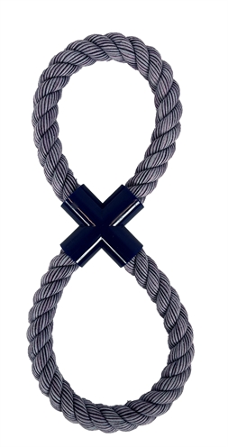 HAPPY PET Hondenspeelgoed Flossin Fun 8-vormig Tandverzorgend touw - Verrassingskleur - L 37x15x2,5 cm