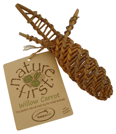 NATURE FIRST Knaagspeelgoed HAPPY PET WORTEL WILG 17×10×4,5 cm – Natuurlijk