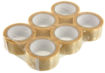 MERKLOOS PVC Tape Transparant 50mm x 66m – 6 Stuks