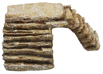 KOMODO Hoektrap Met Uitsparing | Schuilplaats & Zonneplek - Zand - Large 27x13x23 cm