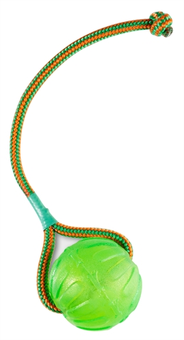 STARMARK Apportbal Swing 'n Fling DuraFoam Vrijwel onverwoestbaar & drijvend - geel/blauw - 9 cm