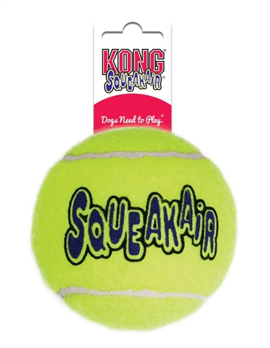 KONG Squeakair Tennisbal Geel 8×8 cm – Large met Piep