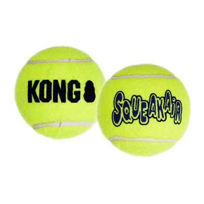 KONG Squeakair Tennisbal Geel 8×8 cm – Large met Piep