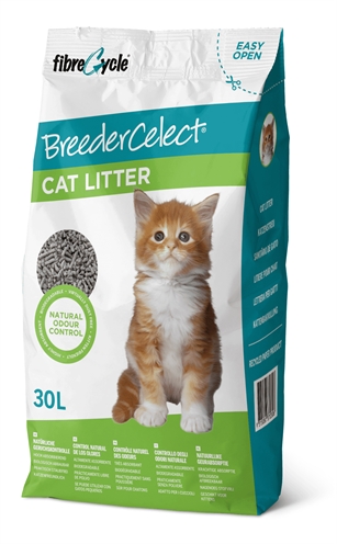 BreederCelect kattenbakvulling Gerecycled 30 L – Natuurlijk en hypoallergeen