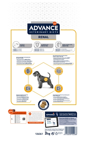 ADVANCE VETERINARY DIET Dieetvoer voor honden Renal Nieren - Laag fosfor & gebalanceerd eiwit en natrium - 3 kg