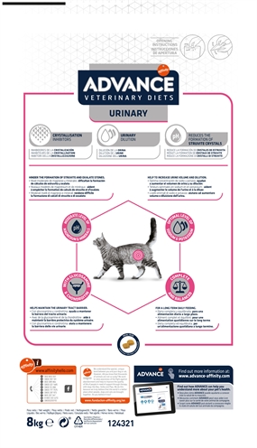 ADVANCE VETERINARY DIET Kattenvoer Urinary - urineverzurend, laag magnesium - 8 kg