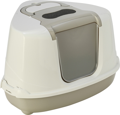 MODERNA Kattenbak Flip Beige 56×45×39 cm – Hoek Kattentoilet