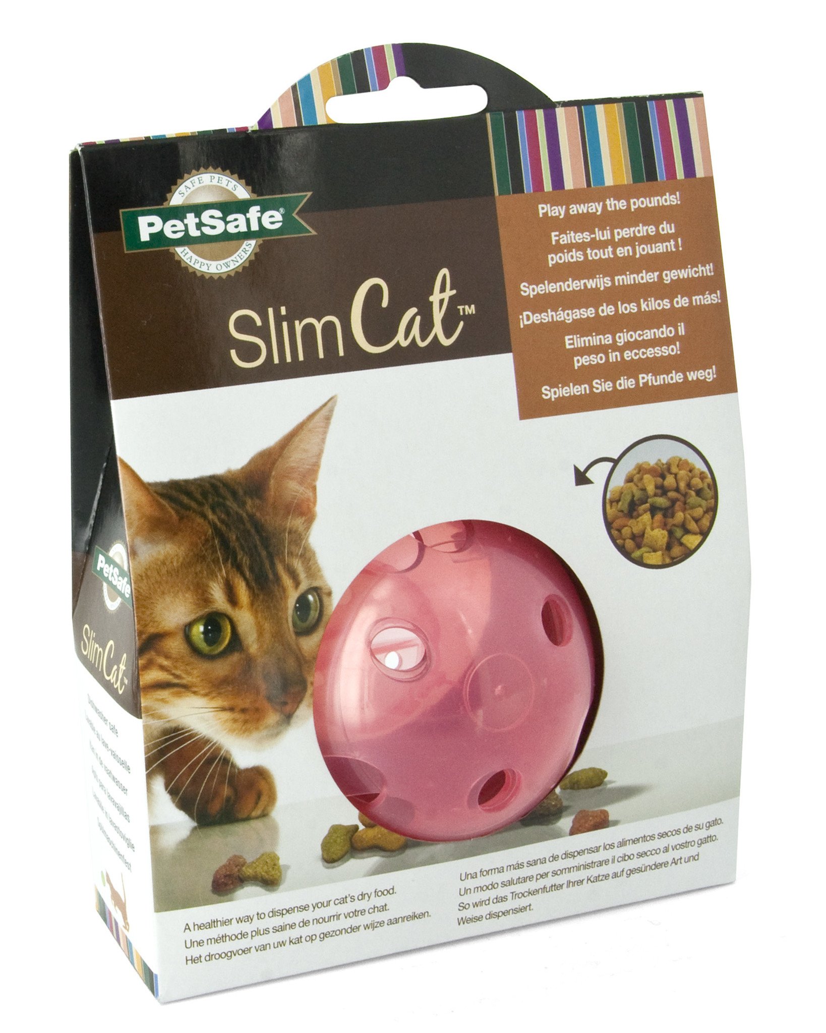 PetSafe SlimCat Voerbal voor Katten Roze – Speelvoer voor Gezondheid