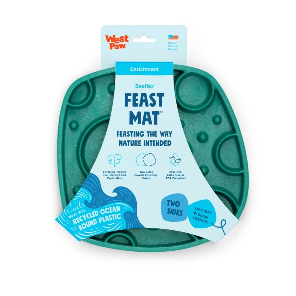 West Paw Slow Feeder Lick Mat Seaflex Feast Mat™ 32×24 cm - Bubbles